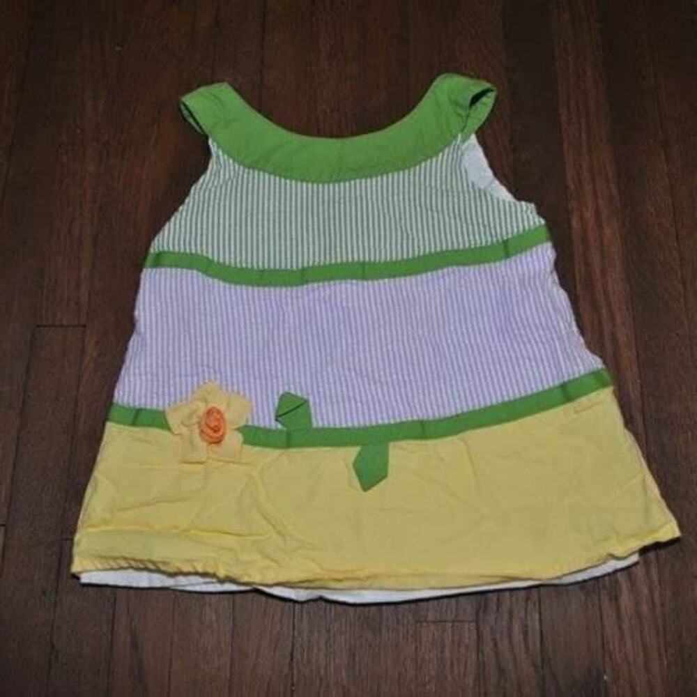 Gymboree Daffodil Garden 3-D Stripe Seersucker Top Size 4
